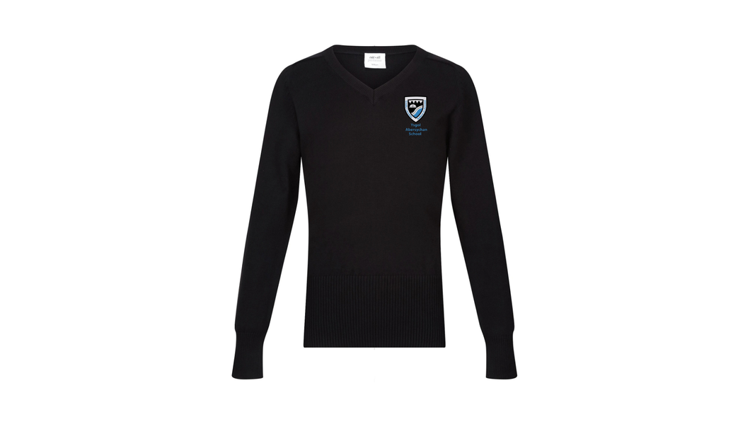 Abersychan Girls Embroidered V Neck Cotton Jumper