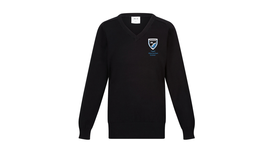 Abersychan Boys Embroidered V Neck Cotton Jumper
